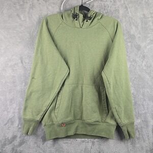 Grundens Hoodie Men's Medium Green Pullover Graphic Cotton Blend Fishing Flaw
